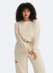 Cropped Sweatshirt with Drawstring