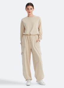 Cropped Sweatshirt with Drawstring