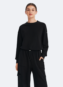 Cropped Sweatshirt with Drawstring