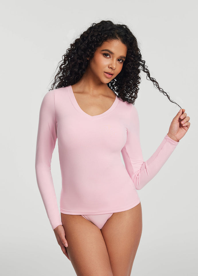 V-Neck Long Sleeve Top