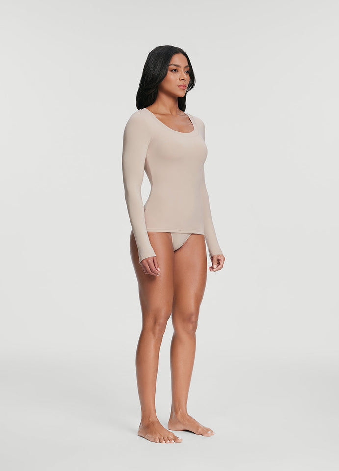 Scoop Neck Long Sleeve Top