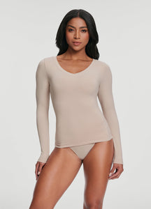 V-Neck Long Sleeve Top