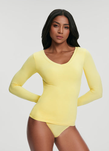 V-Neck Long Sleeve Top