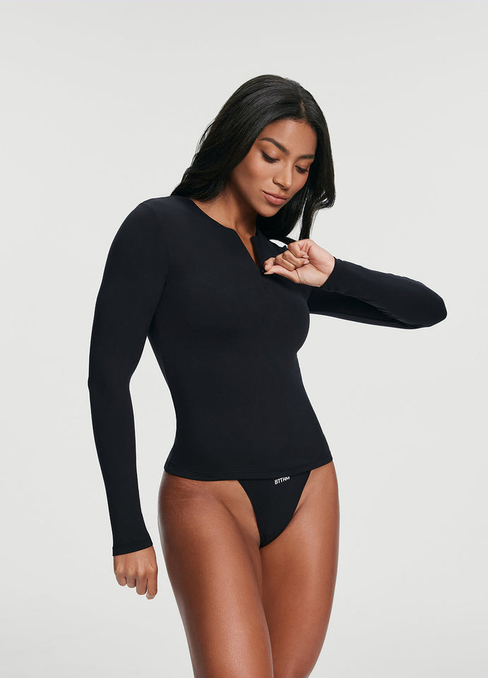 Quarter Zip Long Sleeve Top