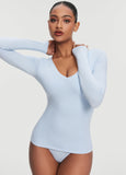 V-Neck Long Sleeve Top