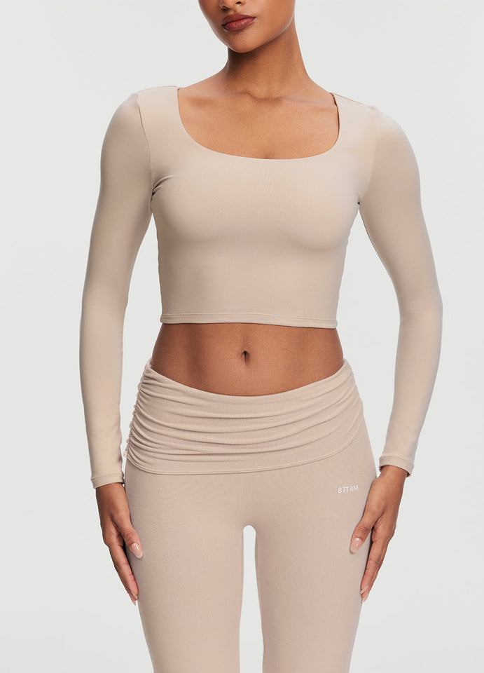 Cropped Round Neck Top