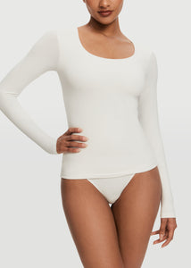 Scoop Neck Long Sleeve Top