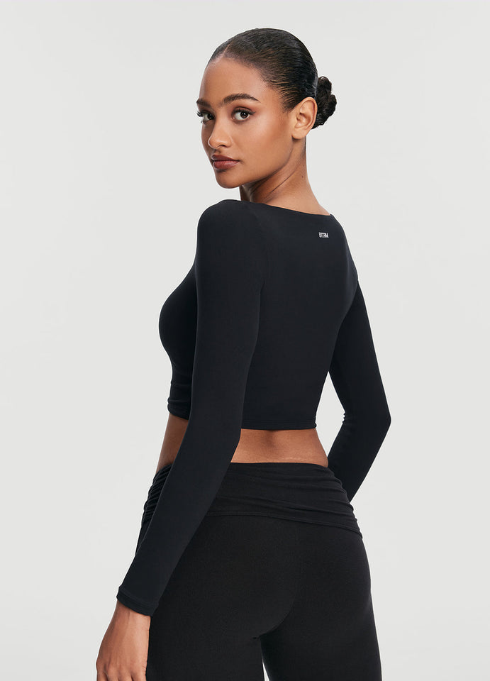 Cropped Round Neck Top