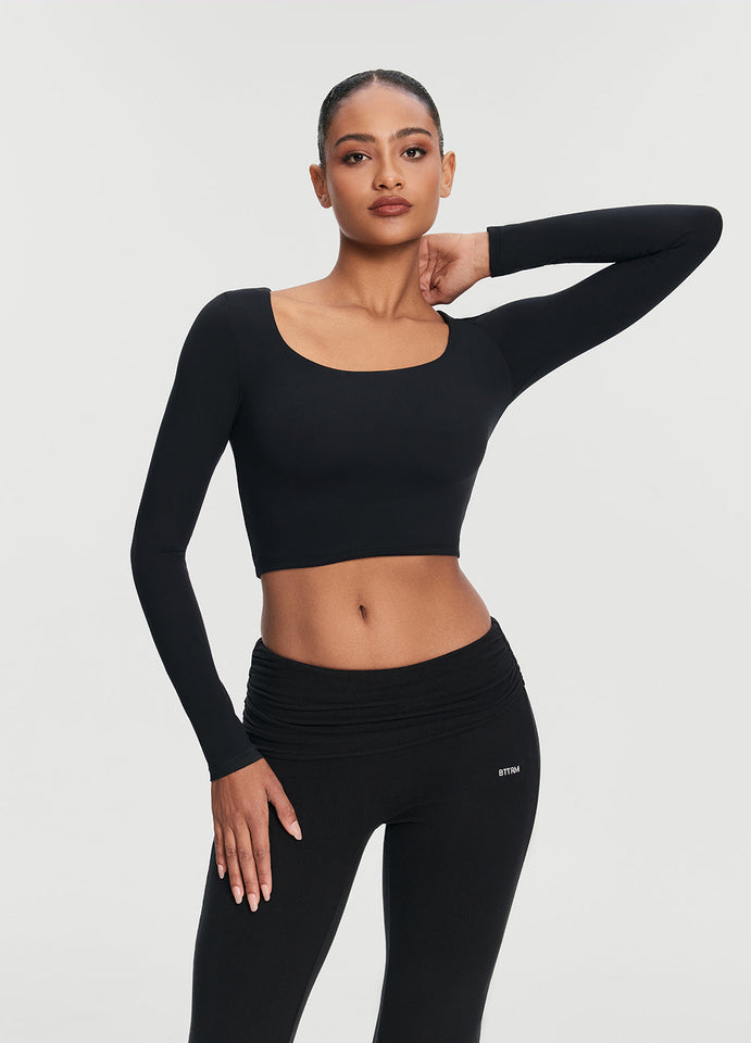 Cropped Round Neck Top