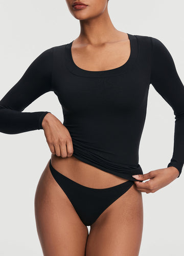 Scoop Neck Long Sleeve Top