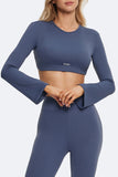 Backless Full-Sleeve Crop Top