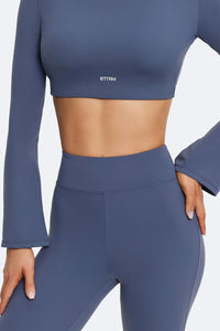 Backless Full-Sleeve Crop Top