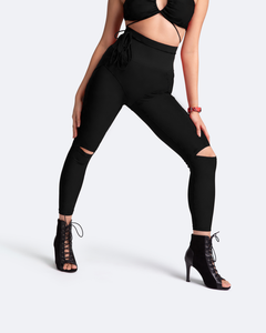 High-Rise Knee-Slit Leggings