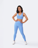 Bubble Blue High-Waisted Push-Up Leggings