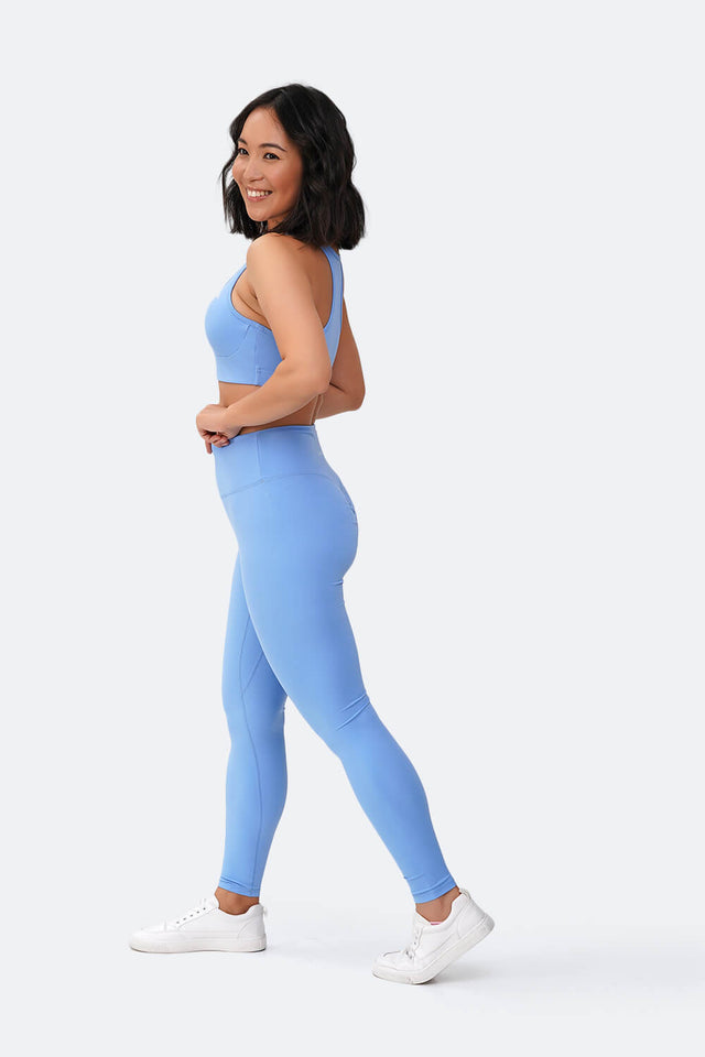 Bubble Blue High-Waisted Push-Up Leggings