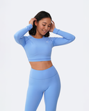 Bubble Blue Cropped Long Sleeve