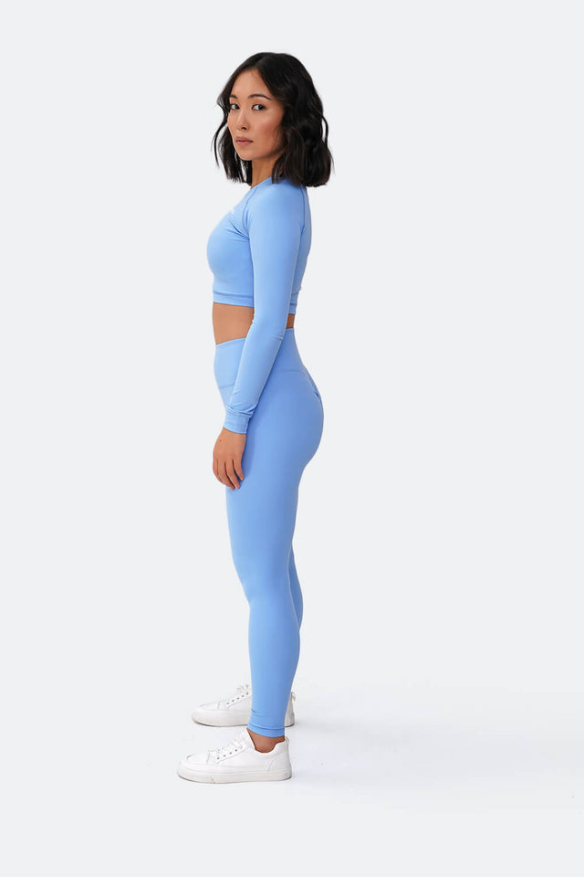 Bubble Blue High-Waisted Push-Up Leggings