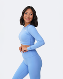 Bubble Blue Cropped Long Sleeve